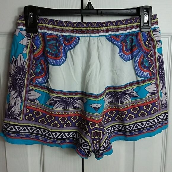 Peach Puff Drawstring Print Shorts Sz M - Picture 2 of 5